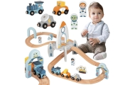 TOOKY TOY Drewniana Kolejka Kosmiczna Zestaw Tory