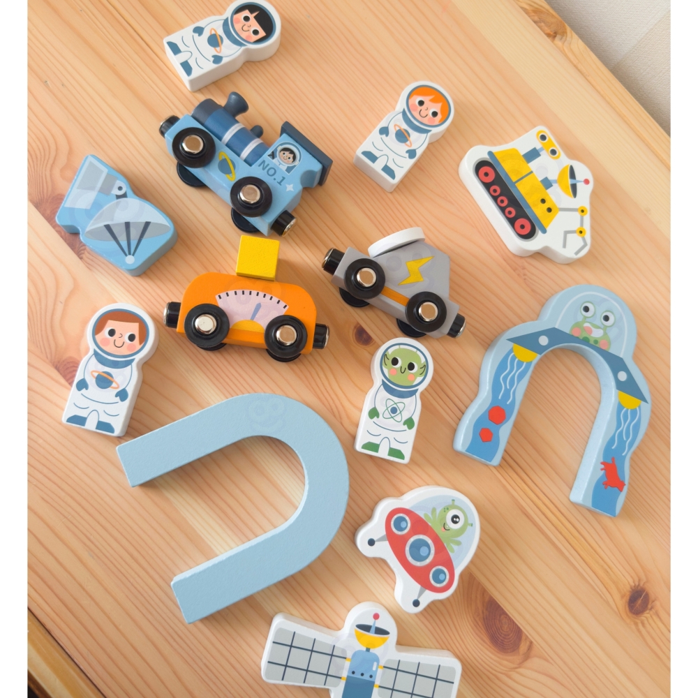 Medinis kosminio traukinio rinkinys TOOKY TOY-Žaislai, Auto ir transporto žaislai, Traukiniai-e-vaikas