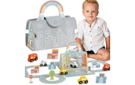 TOOKY TOY Zestaw Mini Miasto Przenośny Zestaw Torba Samochody