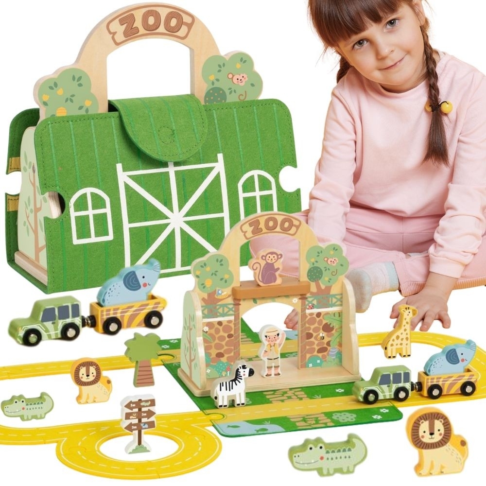 Mini zoologijos sodas krepšelyje TOOKY TOY-Žaislai, Kūdikiams, Žaislai mažyliams (iki 4 m.