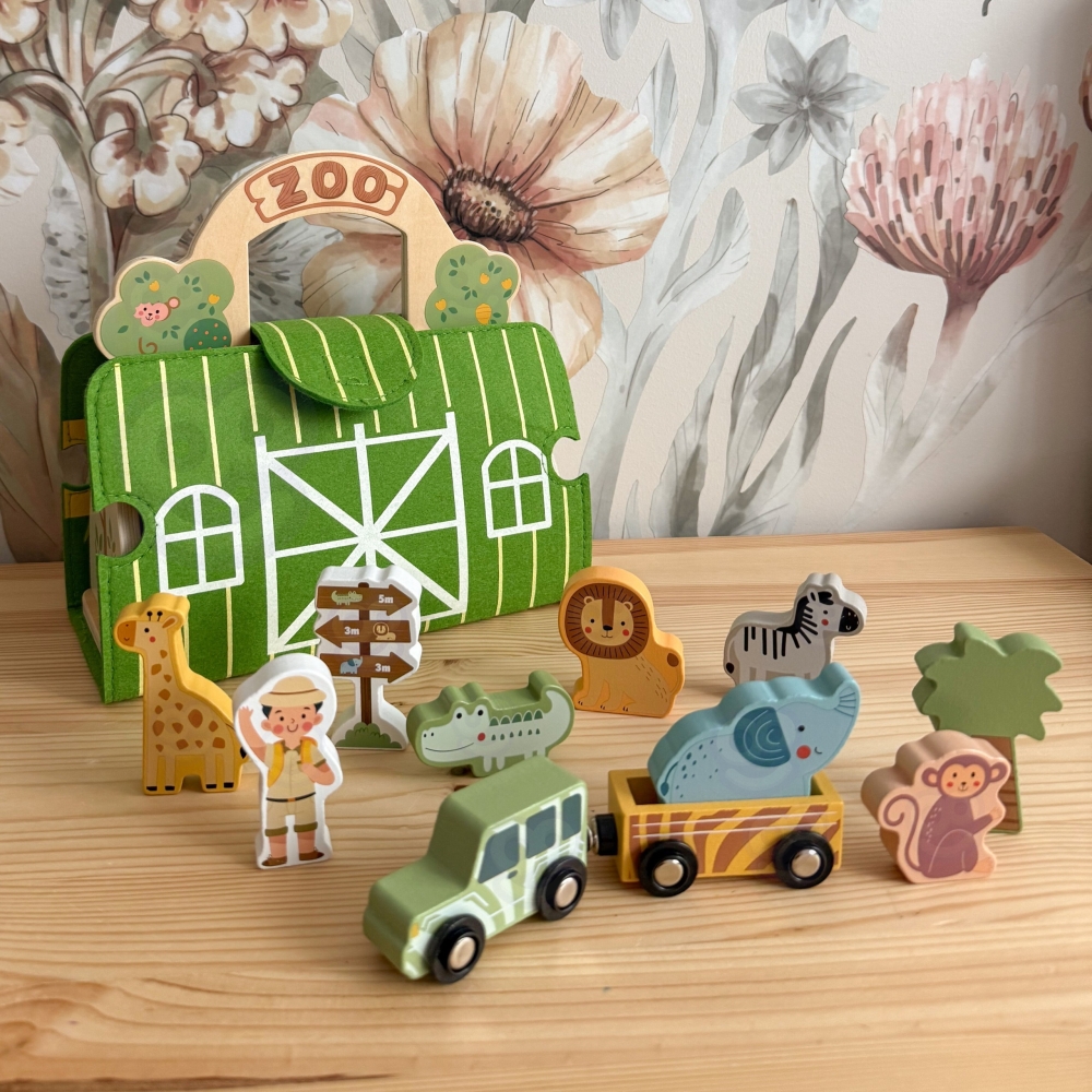 Mini zoologijos sodas krepšelyje TOOKY TOY-Žaislai, Kūdikiams, Žaislai mažyliams (iki 4 m.