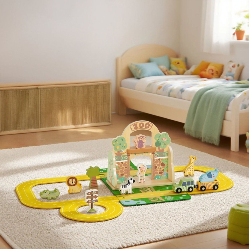 Mini zoologijos sodas krepšelyje TOOKY TOY-Žaislai, Kūdikiams, Žaislai mažyliams (iki 4 m.