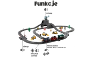 WOOPIE Elektryczna Kolejka Tor Retro Ciuchcia Lokomotywa + 2 Wagony – Zestaw 76 el.
