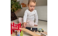 WOOPIE GREEN Drewniana Kolejka ZOO Zestaw XL Pociąg na Magnes Tor 60 el. FSC