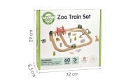 WOOPIE GREEN Drewniana Kolejka ZOO Zestaw XL Pociąg na Magnes Tor 60 el. FSC