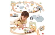 VIGA Wooden Train for Children Track 62 pieces