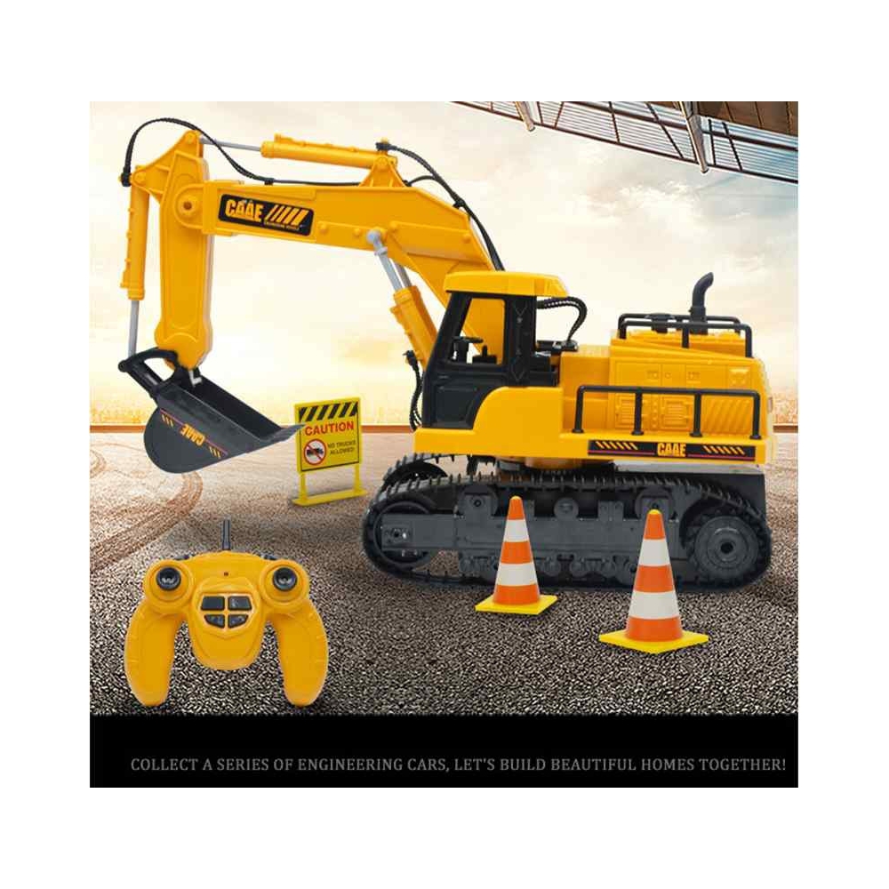 WOOPIE Large Remote Controlled Excavator on Tracks 7 Functions Sound + Acc. 