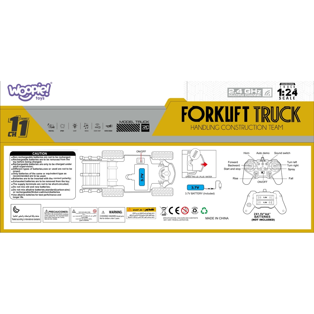 Nuotoliniu būdu valdomas 2-in-1 RC krautuvas WOOPIE Rock 1:24-Žaislai, Auto ir transporto žaislai, Traktoriai-e-vaikas