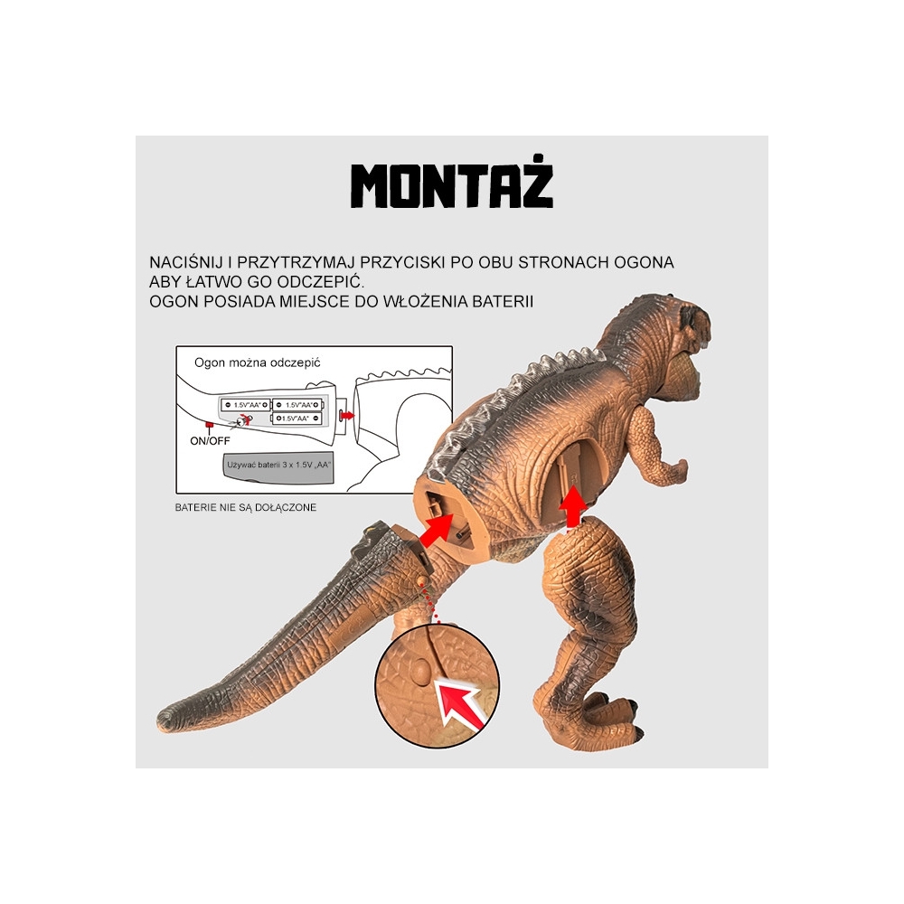 Nuotoliniu būdu valdomas dinozauras WOOPIE RC robotas T-Rex-Žaislai, Interaktyvūs žaislai-e-vaikas