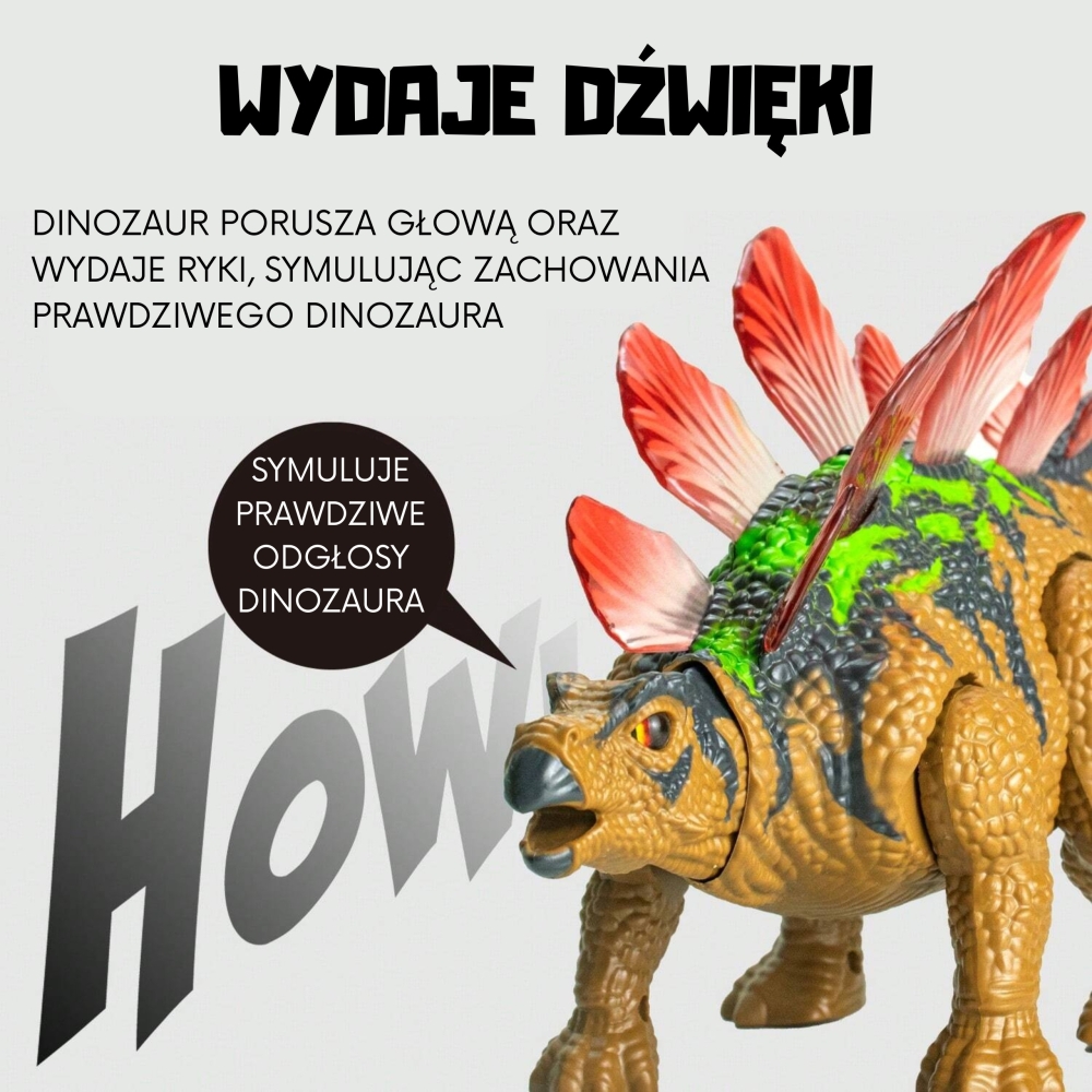 Nuotoliniu būdu valdomas WOOPIE RC dinozauras robotas Stegozauras-Žaislai, Interaktyvūs žaislai-e-vaikas