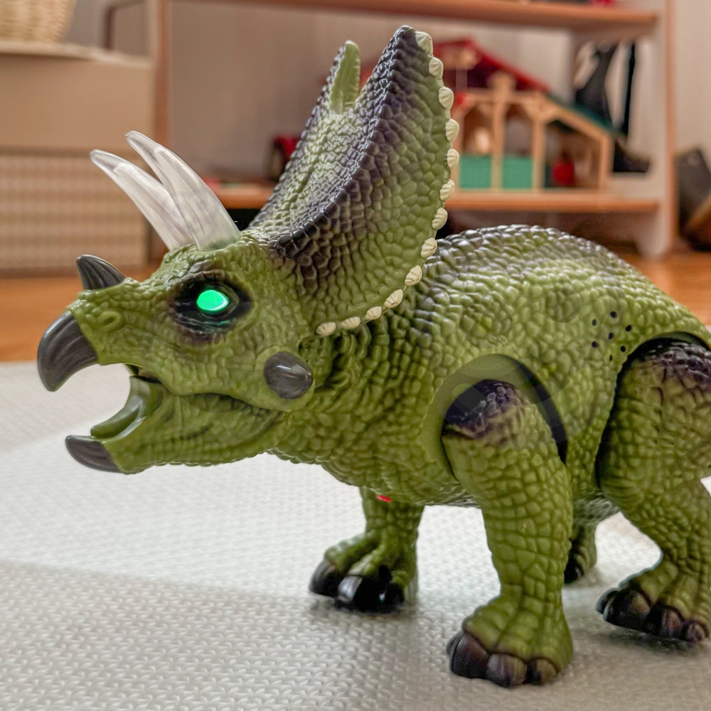Nuotoliniu būdu valdomas Dinozauras WOOPIE RC robotas Triceratops