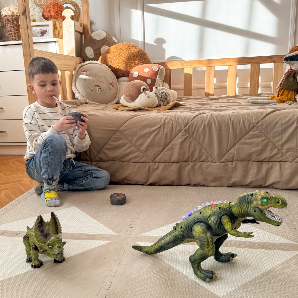 Nuotoliniu būdu valdomas Dinozauras WOOPIE RC robotas Triceratops