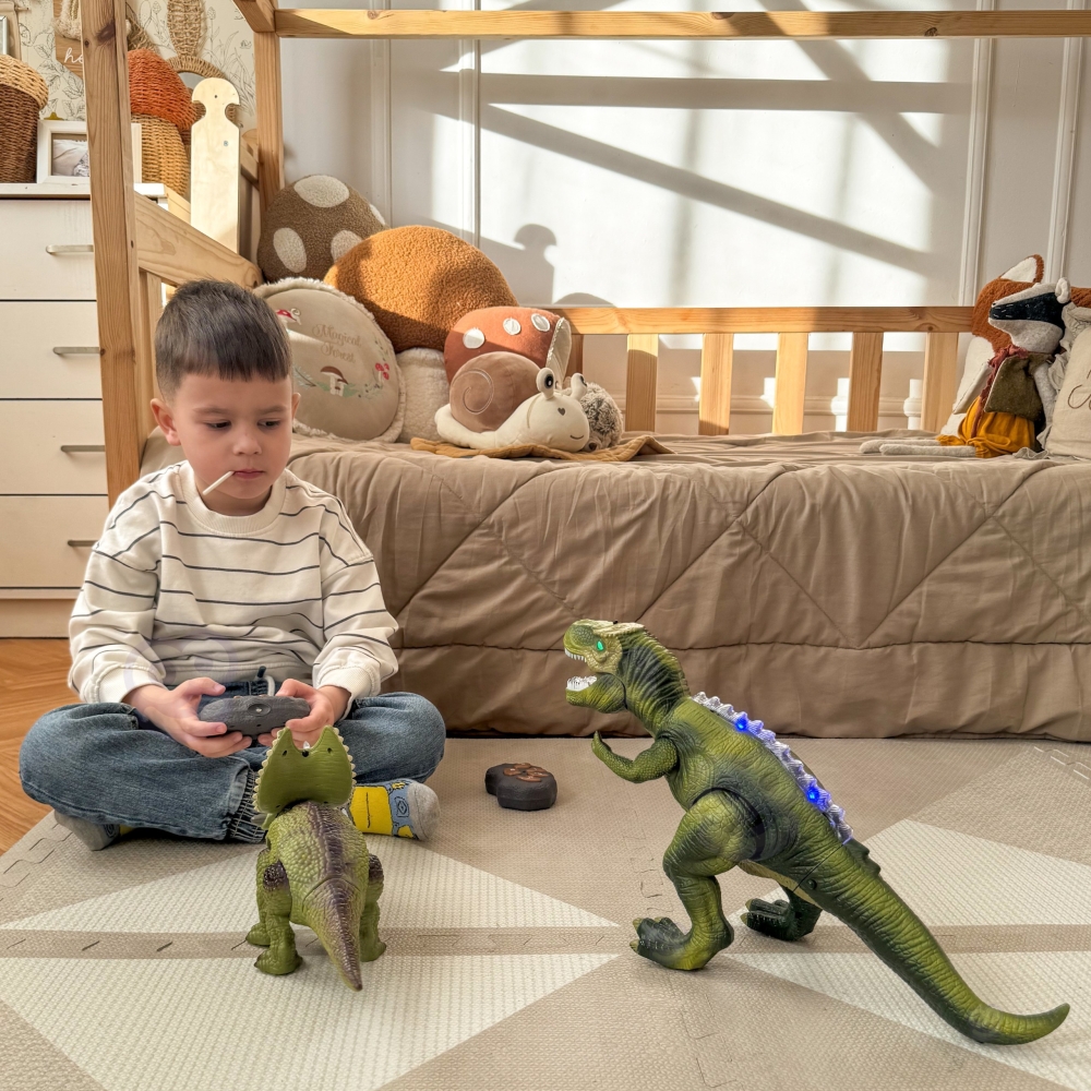 Nuotoliniu būdu valdomas Dinozauras WOOPIE RC robotas Triceratops