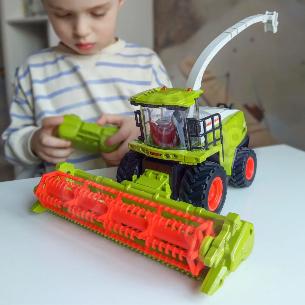 Nuotoliniu būdu valdomas kombainų rinkinys WOOPIE, šviesiai žalias-Žaislai, Auto ir transporto žaislai, Traktoriai-e-vaikas