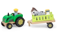 VIGA Wooden Tractor Animal Farm