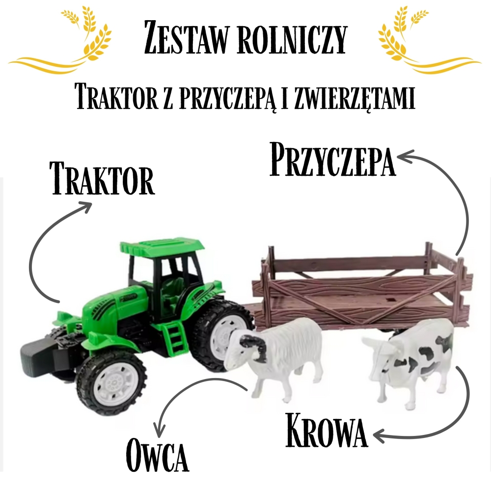 Fermos traktorius su priekaba ir gyvūnais WOOPIE