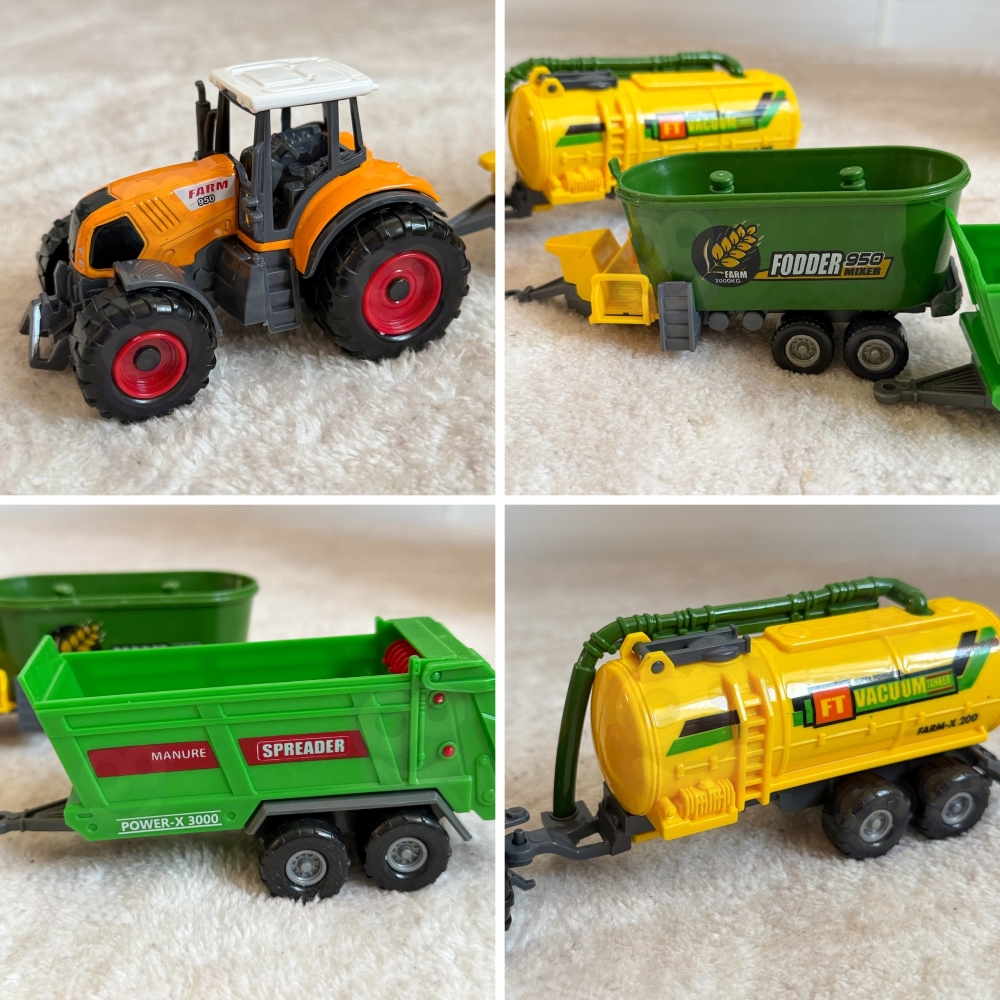 Mini ūkininko rinkinys WOOPIE Traktoriai su priekabomis-Žaislai, Auto ir transporto žaislai, Traktoriai-e-vaikas