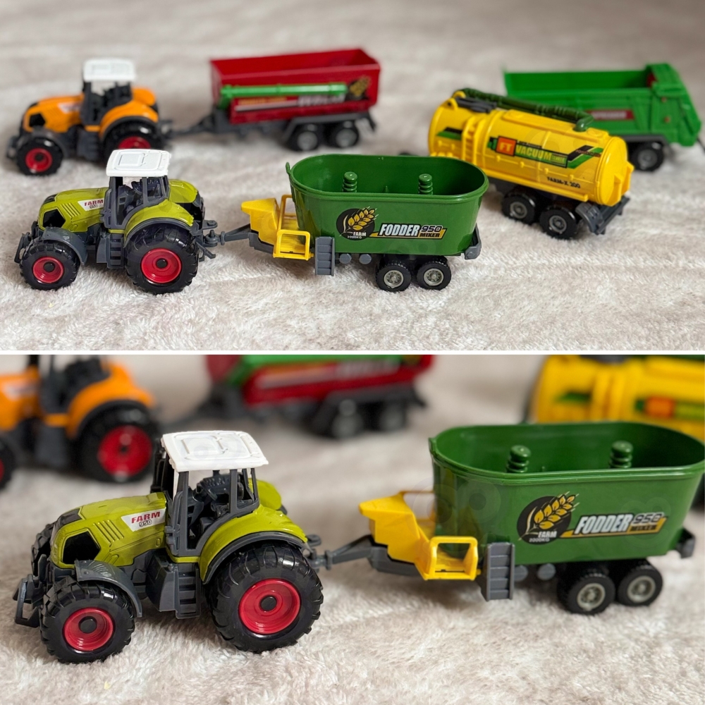Mini ūkininko rinkinys WOOPIE Traktoriai su priekabomis-Žaislai, Auto ir transporto žaislai, Traktoriai-e-vaikas