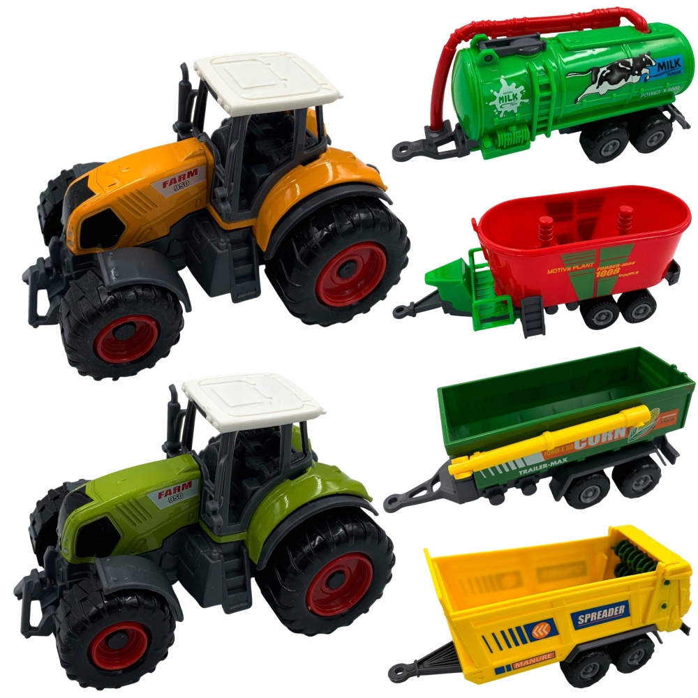 Mini ūkininko rinkinys WOOPIE Traktoriai su priekabomis-Žaislai, Auto ir transporto žaislai, Traktoriai-e-vaikas