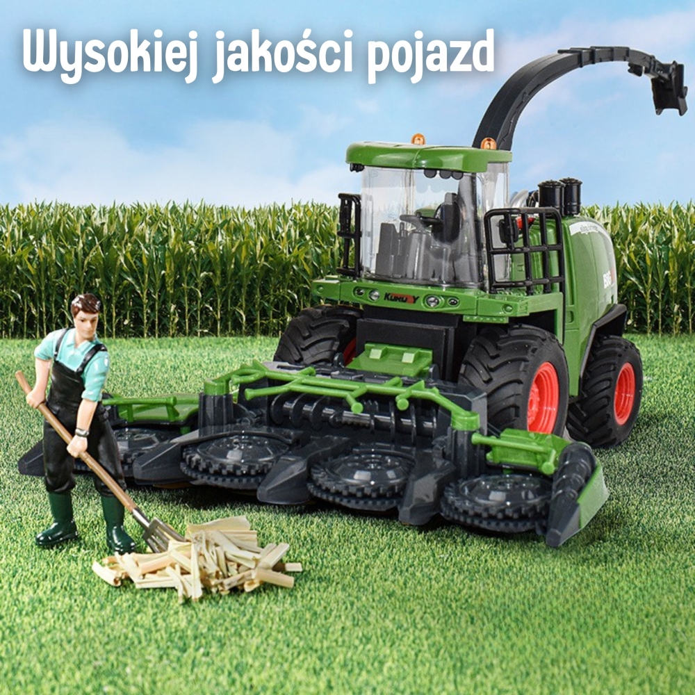 Kombainas WOOPIE inercinė pavara, žalias-Žaislai, Auto ir transporto žaislai, Traktoriai-e-vaikas
