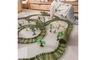 Dinozaurų automobilių trasos rinkinys WOOPIE XXL, 240 el.-Žaislai, Auto ir transporto žaislai, Garažai, trasos ir kita-e-vaikas