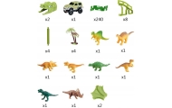 Dinozaurų automobilių trasos rinkinys WOOPIE XXL, 240 el.