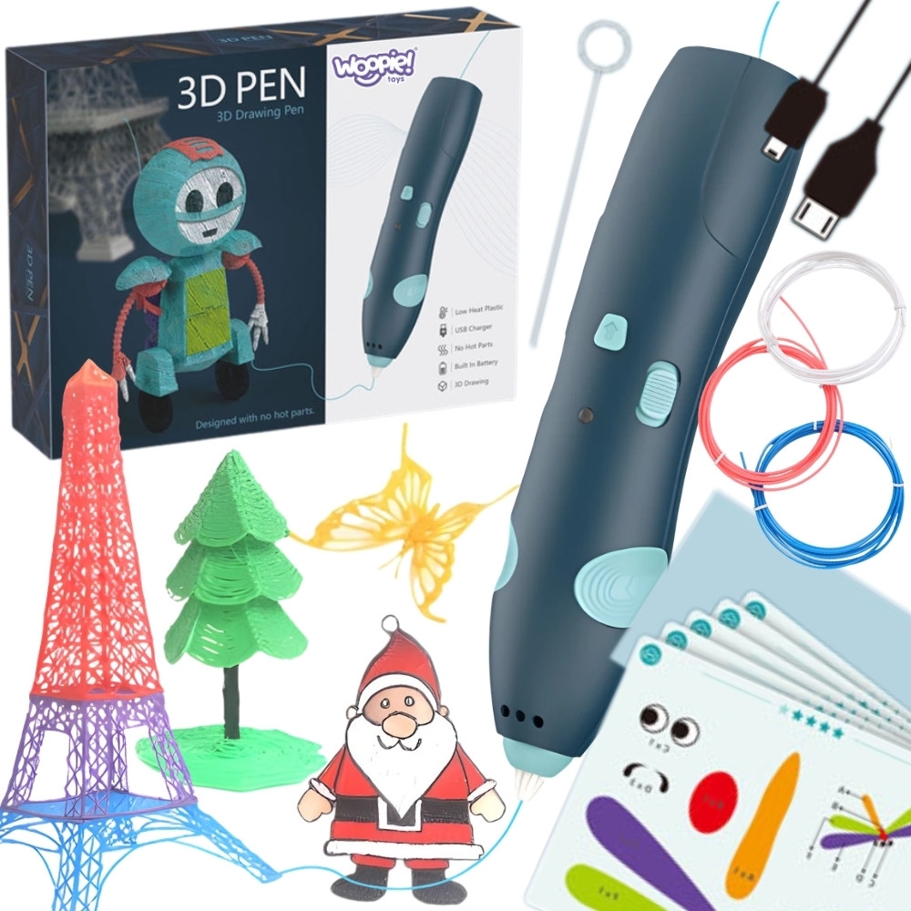 3D rašiklis WOOPIE USB trimačių modelių kūrimui-Žaislai, Kūrybiniai žaislai, Kūrybiniai rinkiniai-e-vaikas