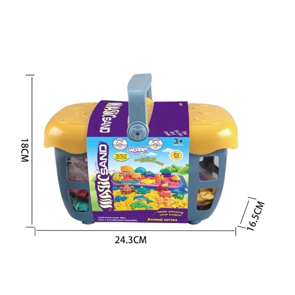 Kinetinio smėlio rinkinys krepšyje WOOPIE su formelėmis 0,8 kg-Žaislai, Kūrybiniai žaislai, Lipdymas-e-vaikas