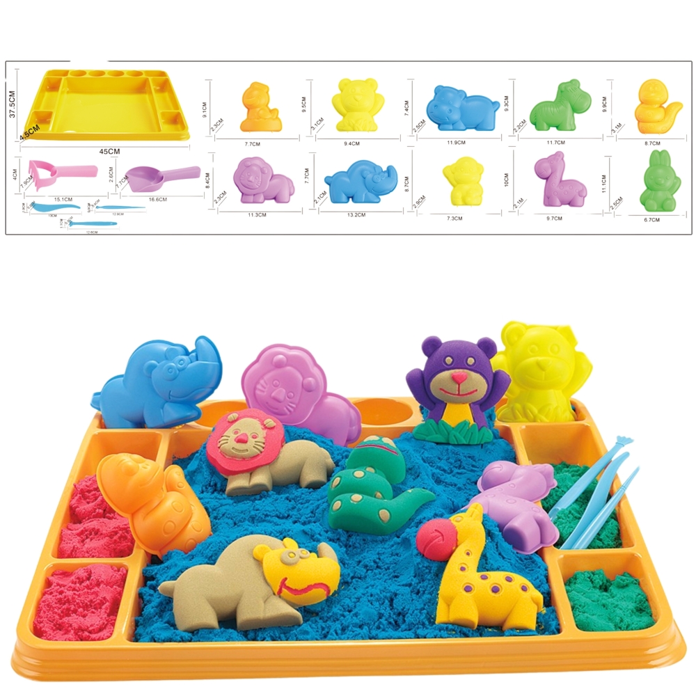 Kinetinio smėlio rinkinys WOOPIE 1,2 kg, XL ZOO-Žaislai, Kūrybiniai žaislai, Lipdymas-e-vaikas
