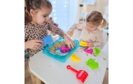 WOOPIE Piasek Kinetyczny 0,5 kg Zestaw Stolik z Foremkami