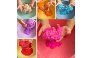 WOOPIE Kinetic Sand 6 Colors 1.2 kg Restaurant Table Set with Molds
