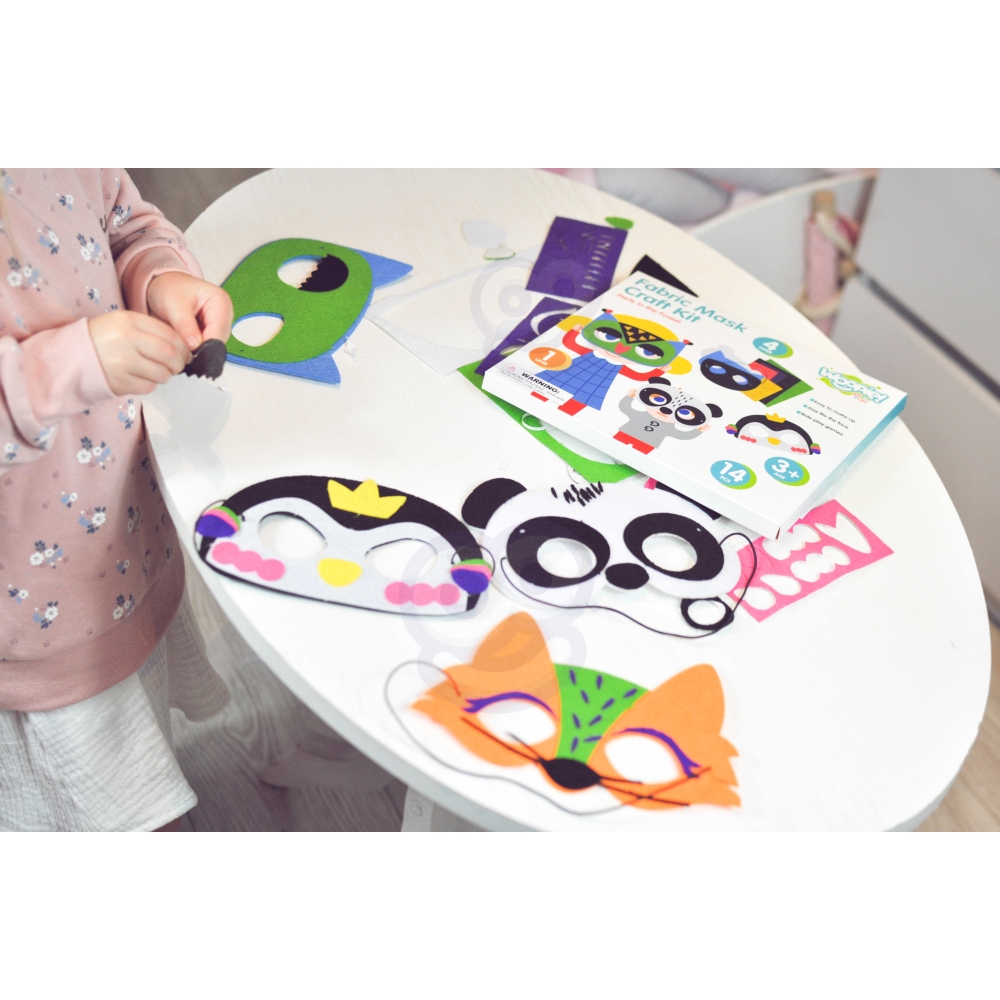 Veltinio kaukių kūrybinis rinkinys WOOPIE ART&FUN, 4 vnt.