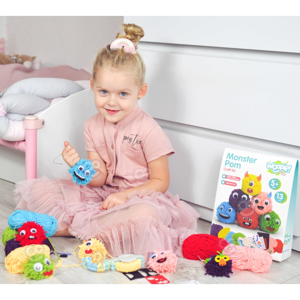 Kūrybinis rinkinys WOOPIE ART&FUN Monstras Pom