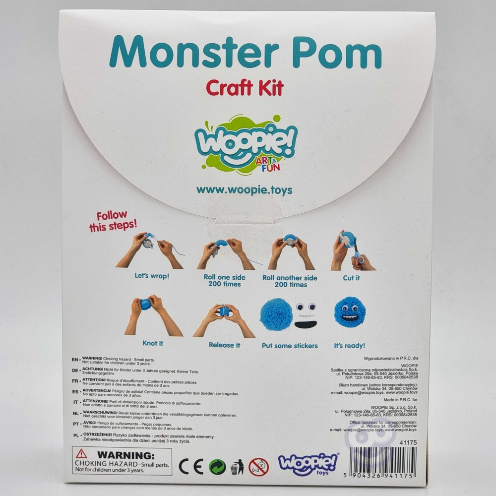 Kūrybinis rinkinys WOOPIE ART&FUN Monstras Pom