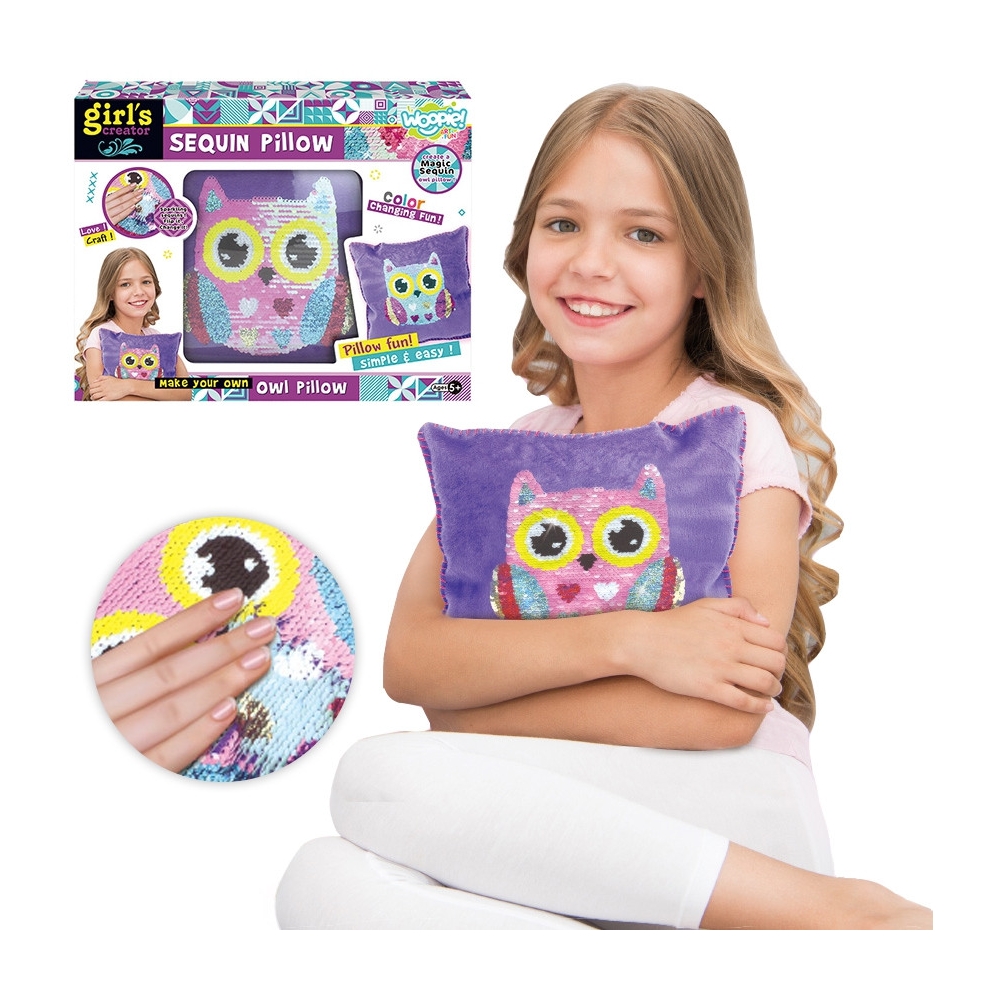 Pagalvės dekoravimo kūrybinis rinkinys WOOPIE ART&FUN, Pelėda