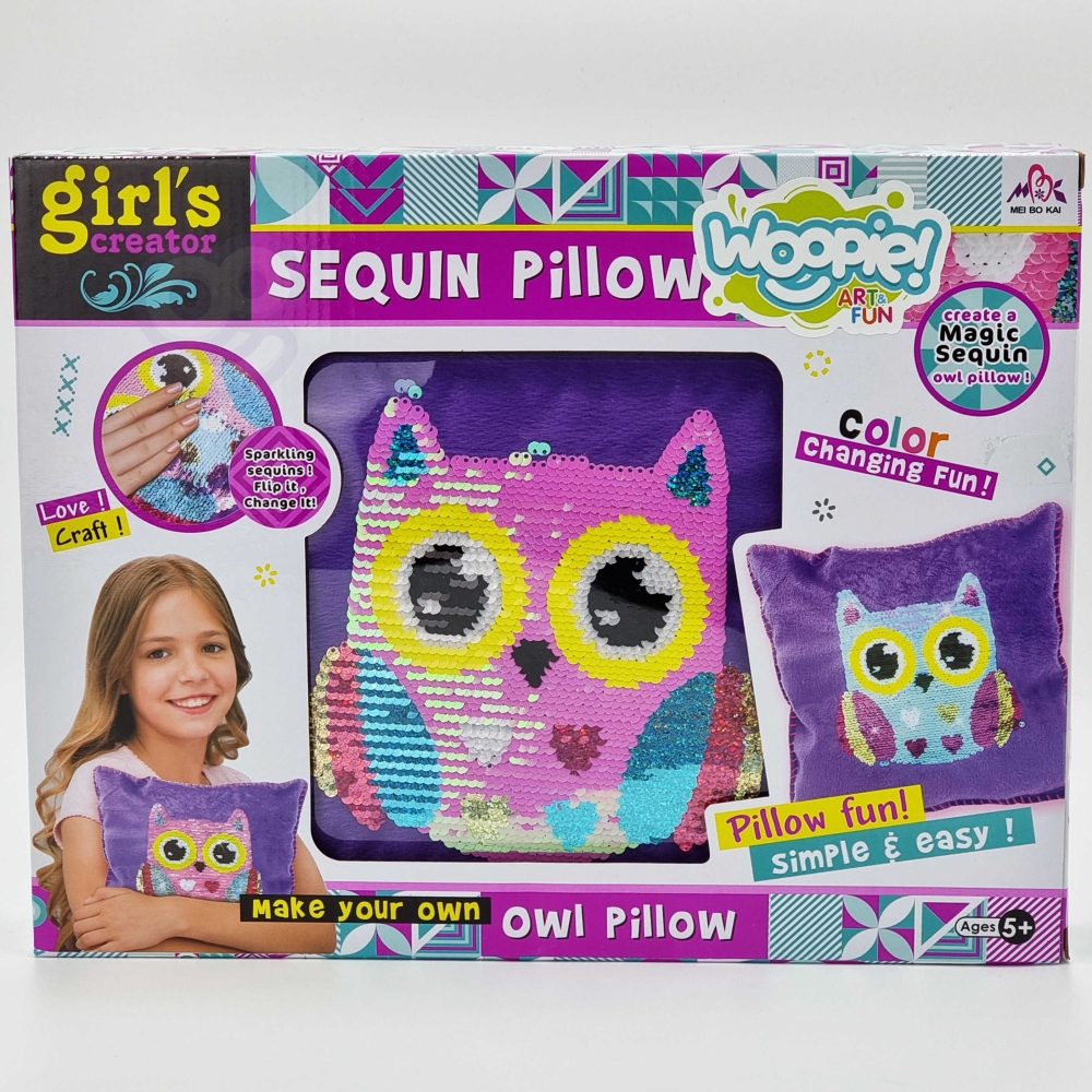 Pagalvės dekoravimo kūrybinis rinkinys WOOPIE ART&FUN, Pelėda