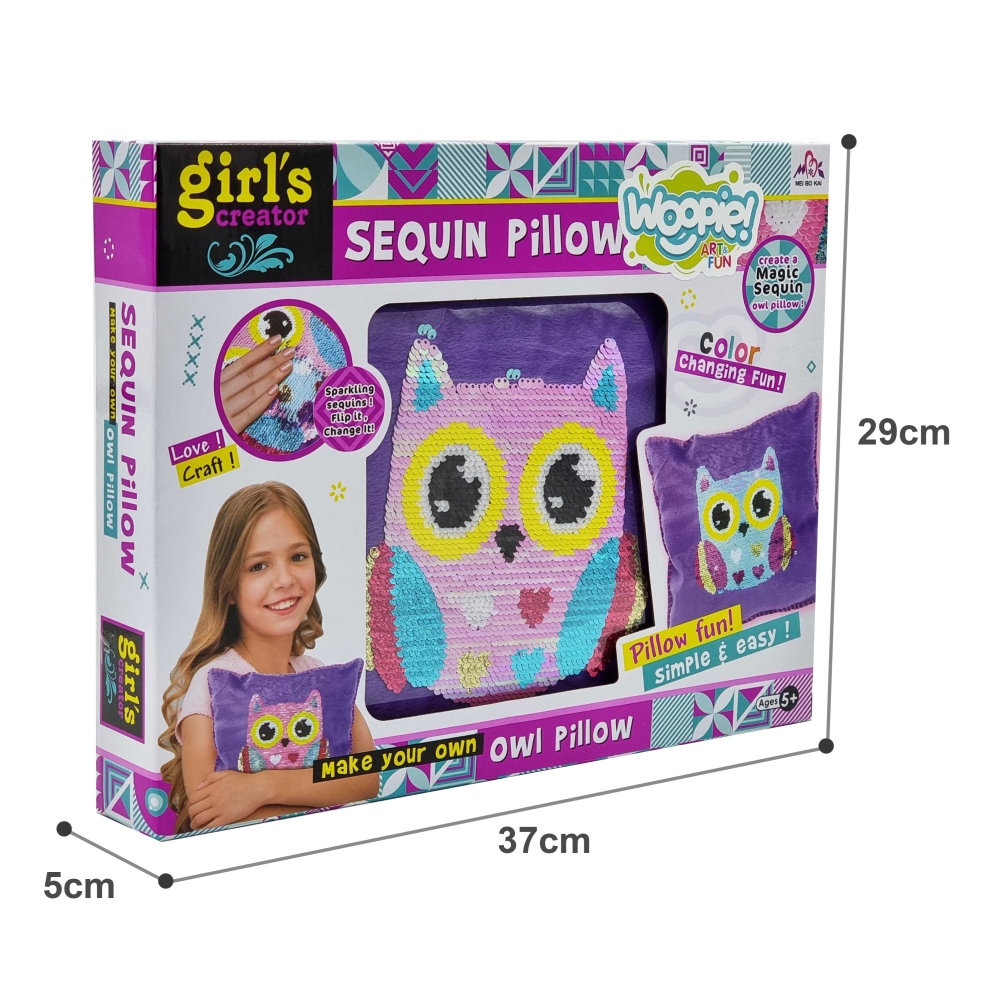 Pagalvės dekoravimo kūrybinis rinkinys WOOPIE ART&FUN, Pelėda