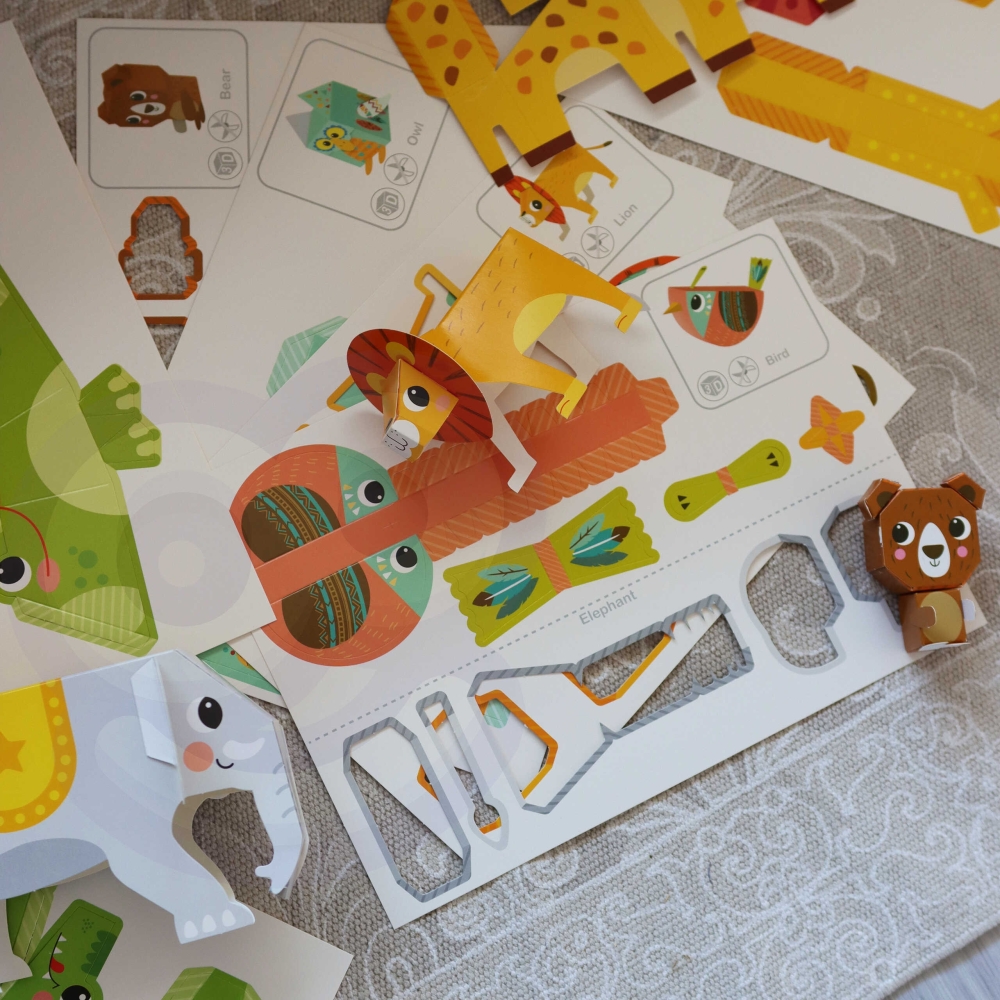 Origami kūrybinis rinkinys WOOPIE ART&FUN 3D DIY, 10 gyvūnų