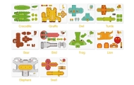 Origami kūrybinis rinkinys WOOPIE ART&FUN 3D DIY, 10 gyvūnų