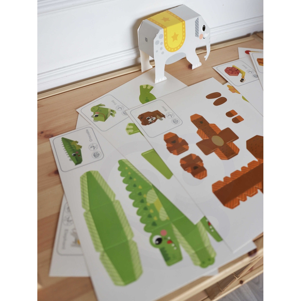 Origami kūrybinis rinkinys WOOPIE ART&FUN 3D DIY, 10 gyvūnų