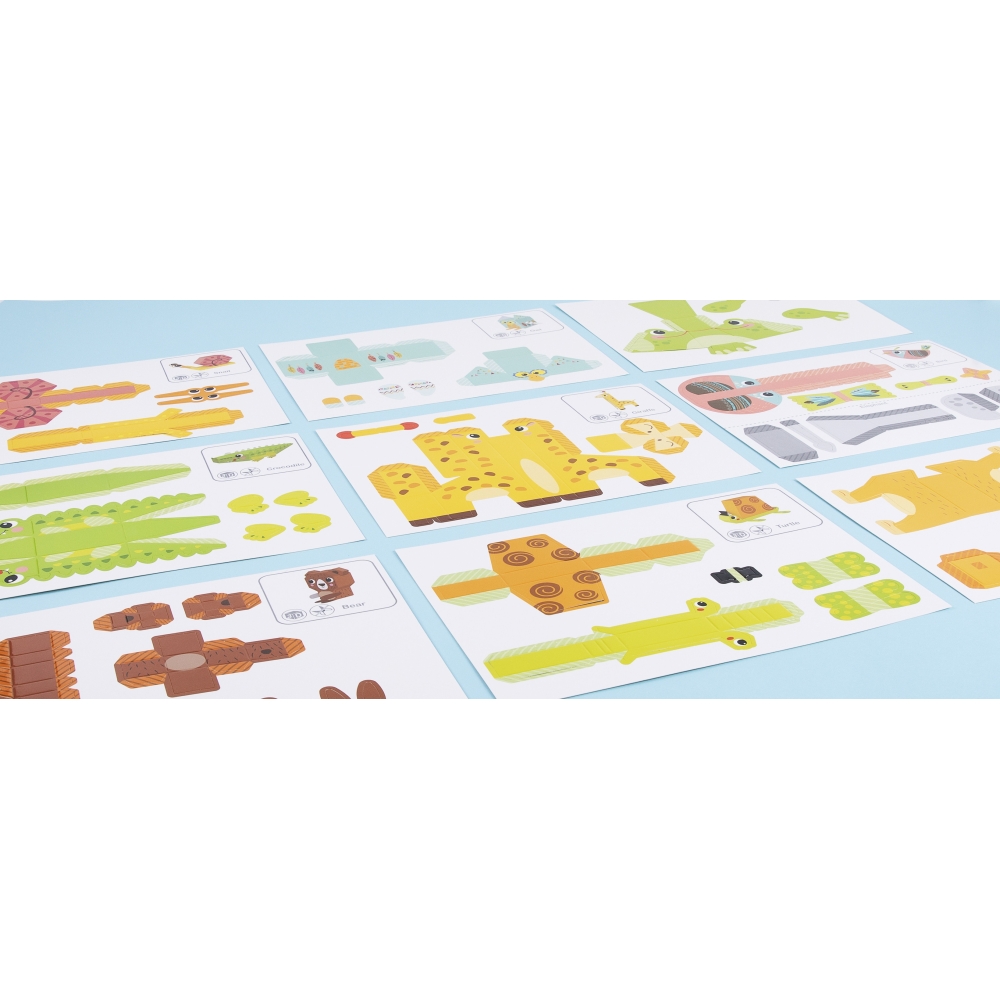 Origami kūrybinis rinkinys WOOPIE ART&FUN 3D DIY, 10 gyvūnų