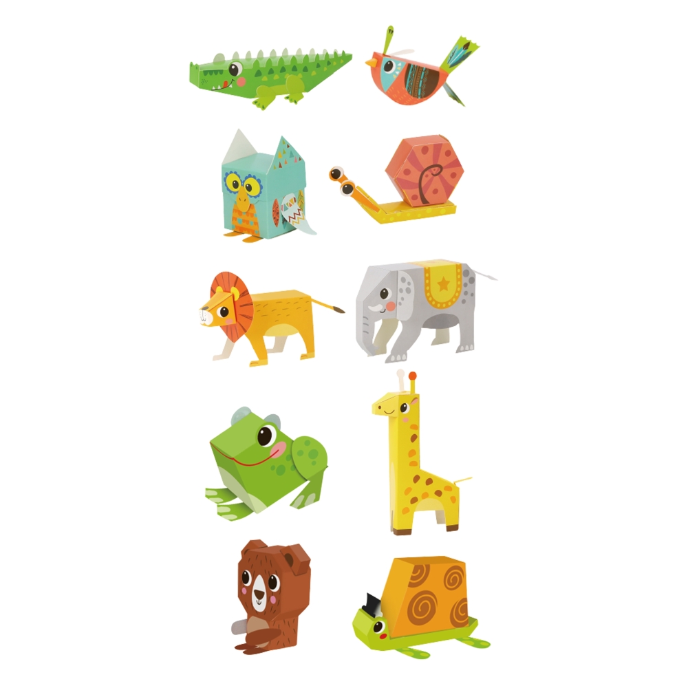Origami kūrybinis rinkinys WOOPIE ART&FUN 3D DIY, 10 gyvūnų