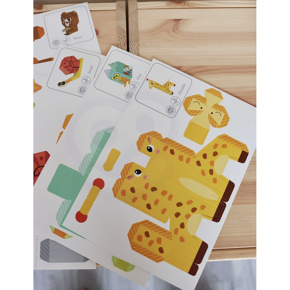 Origami kūrybinis rinkinys WOOPIE ART&FUN 3D DIY, 10 gyvūnų