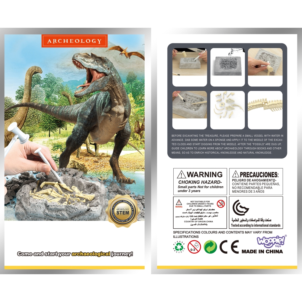 WOOPIE Kūrybinis žaislas Dinozauro skeletas Archeologiniai kasinėjimai