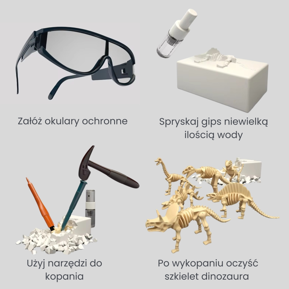 WOOPIE kasinėjimai "Mažasis archeologas" 6 dinozaurų skeletai