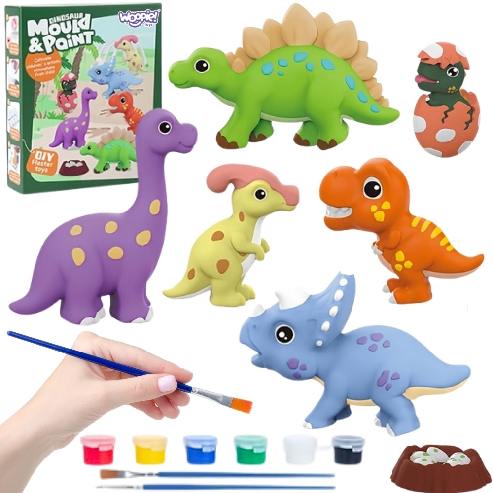 Kūrybinis rinkinys su dažais WOOPIE Dinozauras-Žaislai, Kūrybiniai žaislai, Kūrybiniai rinkiniai-e-vaikas