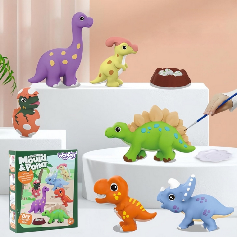 Kūrybinis rinkinys su dažais WOOPIE Dinozauras-Žaislai, Kūrybiniai žaislai, Kūrybiniai rinkiniai-e-vaikas