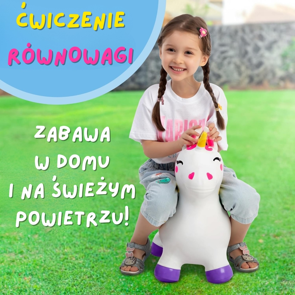 WOOPIE Rubber Jumper for Jumping Unicorn White + Pump 