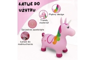 Guminis šokliukas WOOPIE vienaragis rožinis + pompa-Žaislai, Lauko žaislai, Šokliukai, gimnastikos kamuoliai-e-vaikas