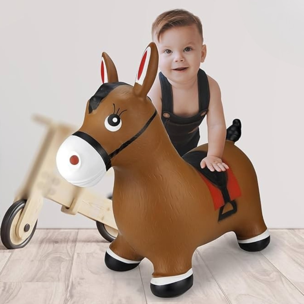 WOOPIE Rubber Jumper Horse + Pump 